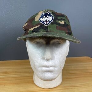 UConn Huskies Camo Baseball Cap Men’s Green Adjustable Strapback Hat Outdoor
